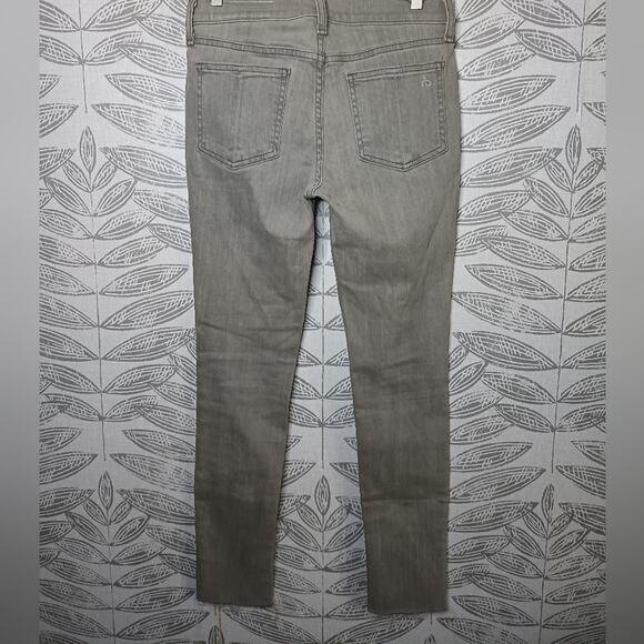 Rag & Bone Jeans Ankle Skinny Gray Frayed Hem Stretch Denim - Picture 2 of 7